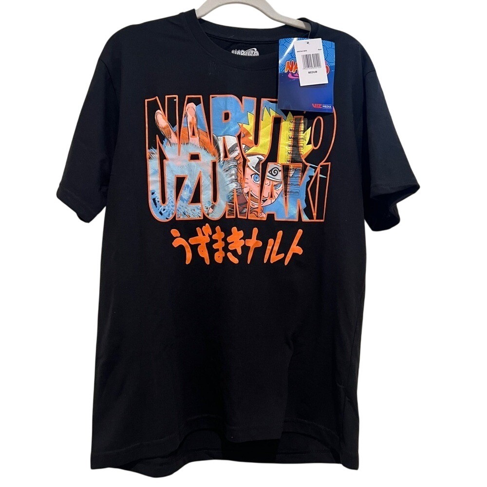 Black Naruto Graphic T-Shirt, Unisex Medium